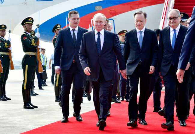tianjin-china-31st-aug-2025-russian-president-vladimir-putin-arrives-for-the-shanghai-cooperation-organization-sco-summit-2025-in-tianjin-north-china-aug-31-2025-credit-guo-xuleixinhuaal