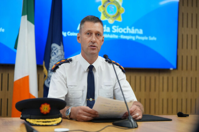 new-commissioner-of-an-garda-siochana-justin-kelly-speaks-with-the-media-during-his-first-press-conference-at-walter-scott-house-in-dublin-picture-date-tuesday-september-2-2025