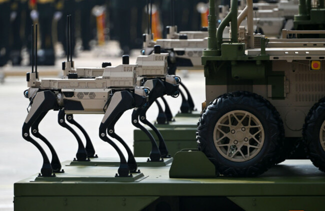 beijing-china-3rd-sep-2025-the-land-based-unmanned-warfare-formation-attends-a-military-parade-in-beijing-capital-of-china-sept-3-2025-china-on-wednesday-held-a-grand-gathering-to-commemorate