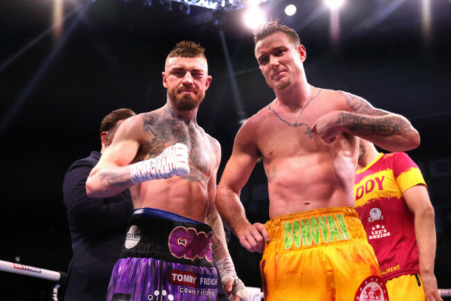lewis-crocker-left-and-paddy-donovan-after-the-welterweight-bout-which-lewis-crocker-win-via-a-disqualification-of-paddy-donovon-for-a-late-hit-at-the-sse-arena-belfast-picture-date-saturday-mar