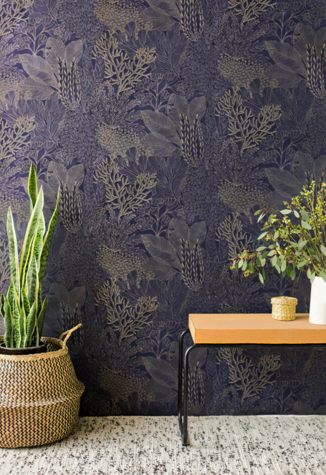 Coralline Midnight Gold Wallpaper By Abigail Borg&pound;170 Per 10m Rollabigailborg.com