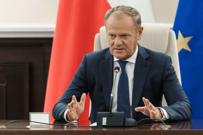 polish-prime-minister-donald-tusk-holds-an-extraordinary-government-meeting-at-the-chancellery-with-military-and-emergency-services-officials-following-violations-of-polish-airspace-during-a-russian