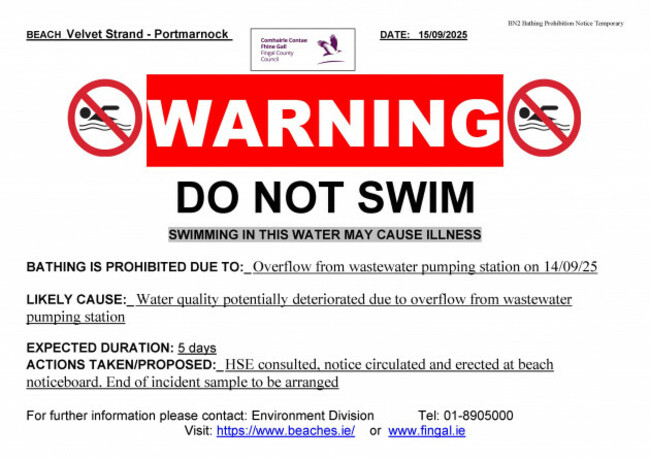 2025.09.15 - 9 - Portmarnock - EPA_A3_Bathing_Prohibition_Notice_Temporary_BN2_final_030717 (2)