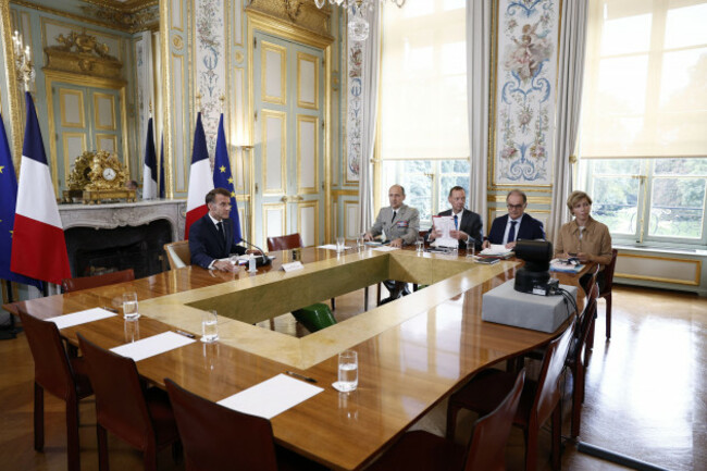 paris-france-15th-sep-2025-french-president-emmanuel-macron-attends-a-video-conference-on-the-situation-in-the-middle-east-with-several-european-and-arab-partners-ahead-of-the-u-n-general-assembl