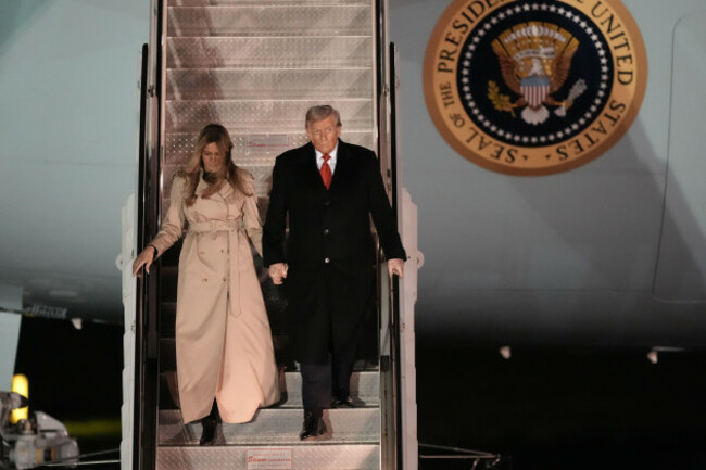 us-president-donald-trump-and-first-lady-melania-trump-arrive-at-stansted-airport-in-essex-ahead-of-the-us-presidents-second-state-visit-to-the-uk-picture-date-tuesday-september-16-2025