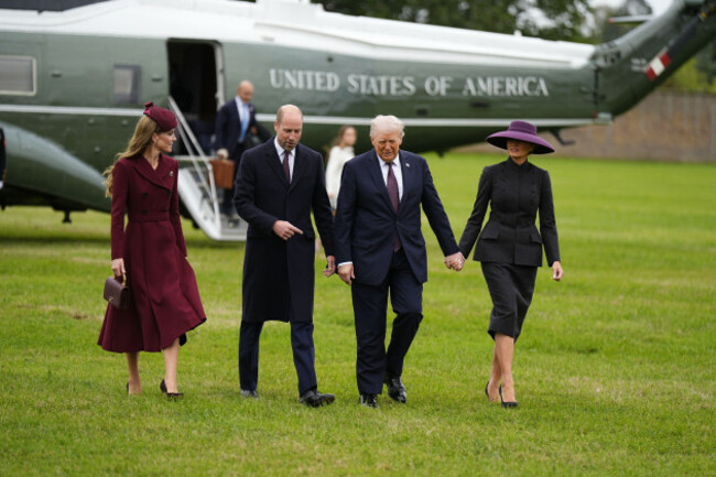 the-prince-and-princess-of-wales-left-receive-us-president-donald-trump-and-first-lady-melania-trump-at-windsor-castle-in-windsor-berkshire-on-day-one-of-their-second-state-visit-to-the-uk-pict