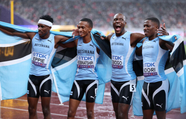 botswanas-lee-bhekempilo-eppie-letsile-tebogo-bayapo-ndori-and-busang-collen-kebinatshipi-celebrate-winning-the-gold-medal-in-the-mens-4-x-400-meters-relay-final-at-the-world-athletics-championshi