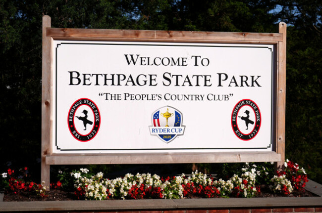 a-general-view-of-a-sign-at-the-bethpage-black-course-in-farmingdale-new-york-ahead-of-the-2025-ryder-cup-starting-on-friday-picture-date-monday-september-22-2025