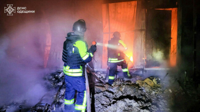 in-this-photo-provided-by-the-ukrainian-emergency-service-firefighters-put-out-the-fire-following-a-russian-missile-attack-in-tatarbunary-odesa-region-ukraine-tuesday-sept-23-2025-ukrainian-e