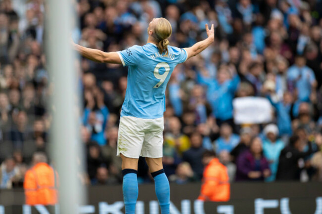goal-4-1-erling-haaland-9-of-manchester-city-f-c-celebrates-his-goal-during-the-premier-league-match-between-manchester-city-and-burnley-at-the-etihad-stadium-manchester-on-saturday-27th-september
