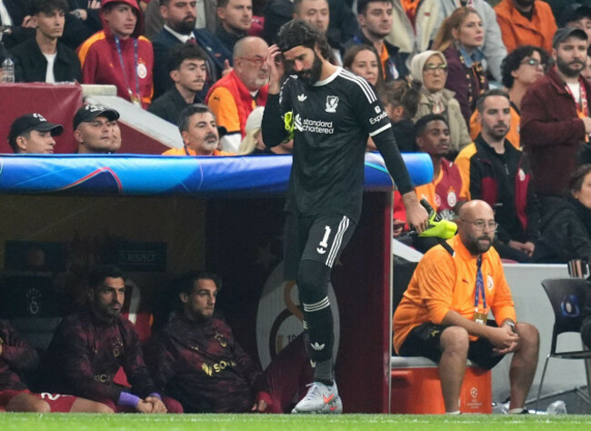 liverpool-goalkeeper-alisson-becker-looks-on-after-being-substituted-off-for-a-possible-injury-during-the-uefa-champions-league-league-stage-match-at-rams-park-in-istanbul-turkey-picture-date-tues