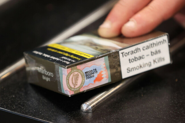 a-packet-of-cigarettes-in-a-local-shop-in-ireland-which-will-go-up-by-50-cent-a-pack-for-20-cigarettes-bringing-the-average-cost-of-a-packet-to-14-finance-minister-paschal-donohoe-announced-toda