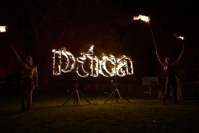 2024, Púca Festival, Púca Sign on Fire, Co Meath_master