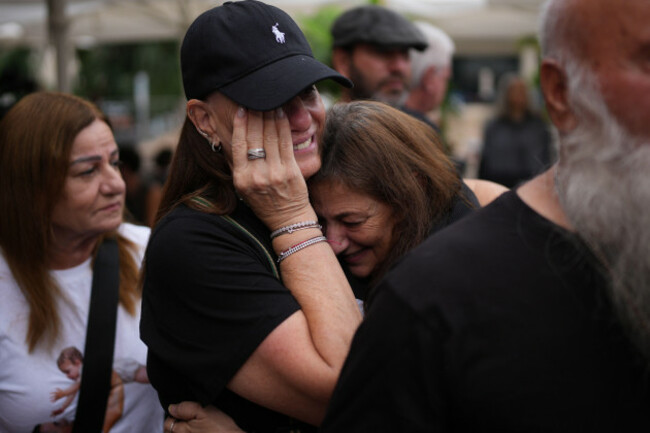 relatives-and-supporters-of-israeli-hostages-held-by-hamas-in-the-gaza-strip-celebrate-following-the-announcement-that-israel-and-hamas-have-agreed-to-the-first-phase-of-a-peace-plan-to-pause-the-figh