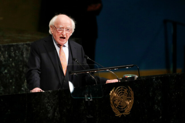 united-nations-24th-apr-2018-irish-president-michael-higgins-addresses-the-high-level-meeting-on-peacebuilding-and-sustaining-peace-at-the-un-headquarters-in-new-york-april-24-2018-un-general-as