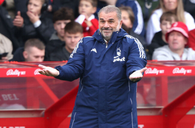 nottingham-uk-18th-oct-2025-ange-postecoglu-head-coach-nottingham-forest-at-the-nottingham-forest-v-chelsea-epl-match-at-the-city-ground-nottingham-notts-credit-paul-marriottalamy-live-ne