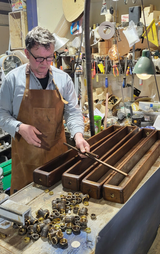 1. Eoin Shanley, founder of Copperfish, at work in his studio.