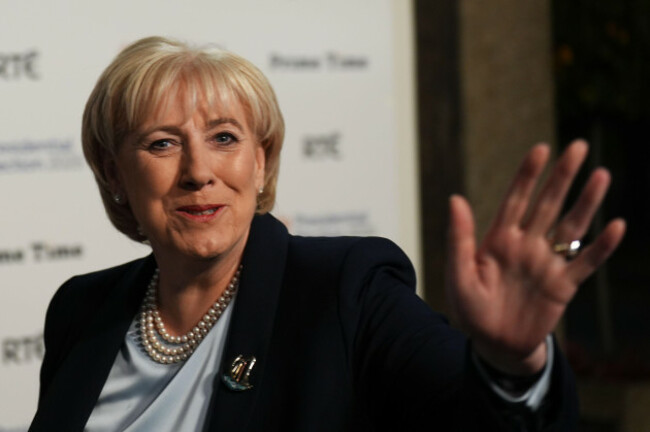 fine-gael-candidate-heather-humphreys-arrives-to-take-part-in-the-final-debate-of-the-irish-presidential-election-campaign-at-the-rte-studios-in-donnybrook-dublin-picture-date-tuesday-october-21-2