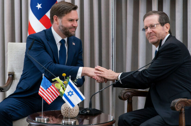 vice-president-j-d-vance-left-and-israeli-president-isaac-herzog-meet-at-the-beit-hanassi-presidential-residence-in-jerusalem-on-wednesday-oct-22-2025-nathan-howardpool-photo-via-ap