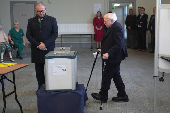 president-michael-d-higgins-casts-his-vote-in-the-presidential-election-as-voting-beings-in-ireland-to-replace-president-higgins-who-has-served-the-maximum-two-seven-year-terms-the-candidates-are-i