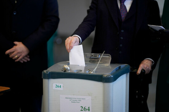 president-michael-d-higgins-casts-his-vote-in-the-presidential-election-as-voting-begins-in-irelands-election-to-replace-president-higgins-who-has-served-the-maximum-two-seven-year-terms-the-candi