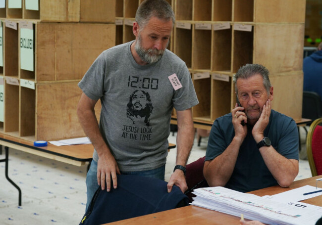 count-calculator-cian-oconnor-left-from-douglas-at-the-count-centre-as-counting-continues-at-nemo-rangers-gaa-club-in-cork-ireland-in-the-european-elections-picture-date-thursday-june-13-202