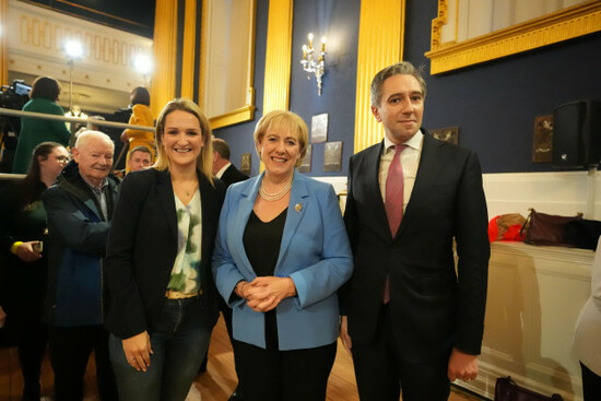 heather-humphreys-with-helen-mcentee-left-and-tanaiste-simon-harris-at-dublin-castle-for-the-count-at-dublin-caste-in-irelands-presidential-election-to-replace-michael-d-higgins-who-has-served-the