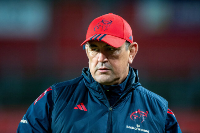 limerick-republic-of-ireland-05th-oct-2025-munster-head-coach-clayton-mcmillan-during-the-united-rugby-championship-round-2-match-between-munster-rugby-and-cardiff-rugby-at-thomond-park-in-limeric
