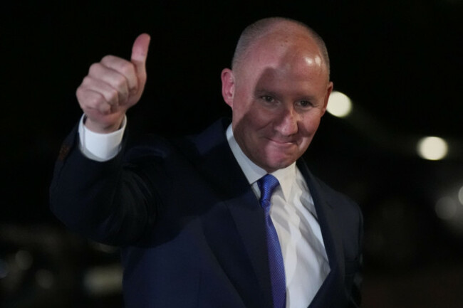 file-photo-dated-290925-of-then-fianna-fail-presidential-candidate-jim-gavin-arriving-for-the-first-presidential-debate-on-the-tonight-show-at-virgin-media-television-studios-in-dublin-the-irish