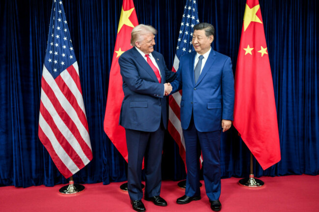 busan-south-korea-30th-oct-2025-u-s-president-donald-trump-left-greets-chinese-president-xi-jinping-right-before-a-bilateral-meeting-at-gimhae-air-base-october-30-2025-in-busan-south-kore