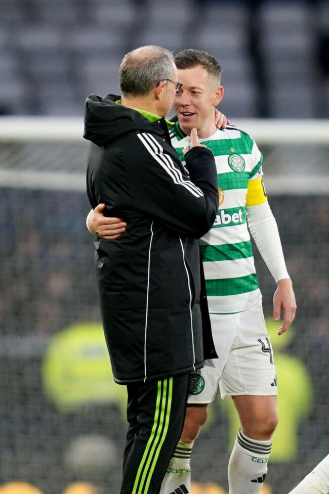celtics-callum-mcgregor-and-celtic-interim-manager-martin-oneill-at-the-final-whistle-after-the-premier-sports-cup-semi-final-match-at-hampden-park-glasgow-picture-date-sunday-november-2-2025