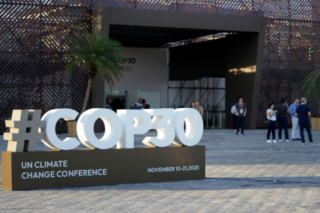 a-sign-for-the-upcoming-cop30-u-n-climate-summit-sits-outside-of-the-press-center-in-belem-para-state-brazil-tuesday-nov-4-2025-ap-photoeraldo-peres