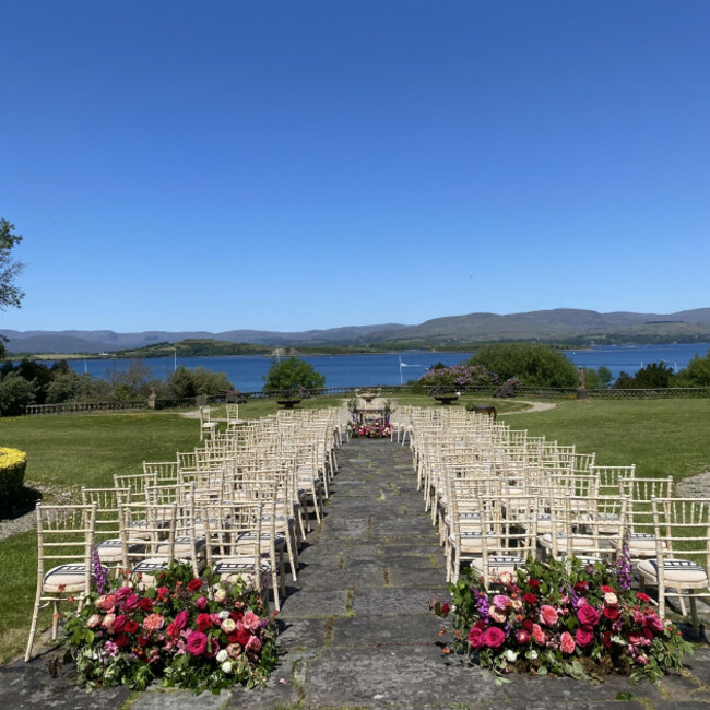 Wedding set up overlooking Bantry Bay.