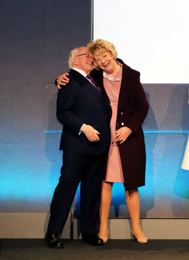 181028-dublin-oct-28-2018-irish-president-michael-d-higgins-hugs-his-wife-sabina-coyne-after-he-was-re-elected-as-the-president-in-dublin-ireland-on-oct-27-2018-michael-d-higgins