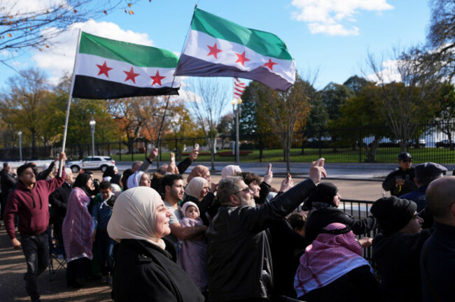 supporters-rally-as-syrias-president-ahmed-al-sharaa-arrives-to-greet-them-outside-of-the-white-house-monday-nov-10-2025-in-washington-following-al-sharaas-meeting-with-president-donald-trump