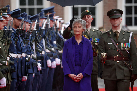 irelands-new-elected-president-catherine-connolly-reviews-the-guard-of-honour-during-the-inauguration-ceremony-in-dublin-tuesday-nov-11-2025-ap-photopeter-morrison