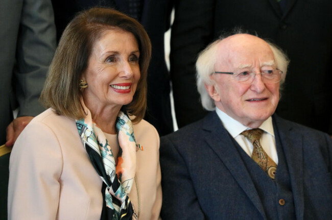 us-house-of-representatives-speaker-nancy-pelosi-with-president-michael-d-higgins-at-aras-an-uachtarain-in-phoenix-park-dublin-as-part-of-her-four-day-visit-to-ireland-and-northern-ireland