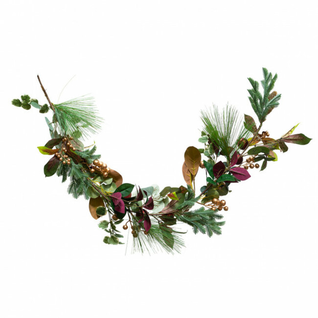 Mixed Green Leaves & Pine with Gold Berries Garland, &euro;45 (1)