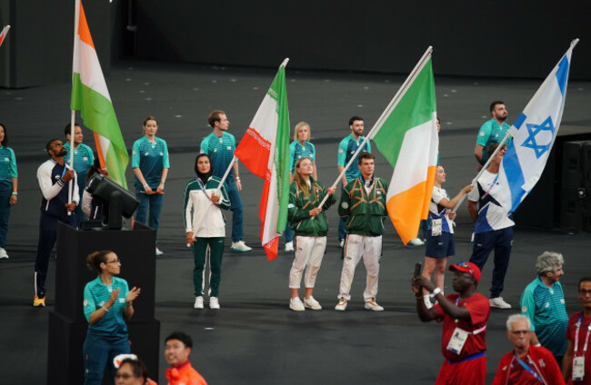 irelands-flagbearers-fintan-mccarthy-and-mona-mcsharry-during-the-closing-ceremony-of-the-2024-paris-olympic-games-at-the-stade-de-france-paris-picture-date-sunday-august-11-2024