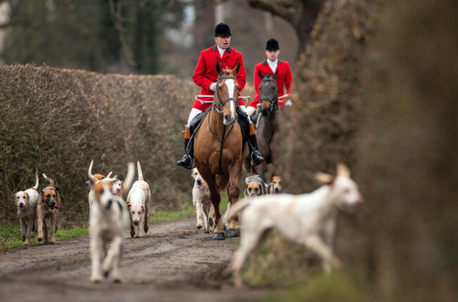 members-of-the-grove-and-rufford-hunt-take-part-in-a-traditional-boxing-day-hunt-in-south-yorkshire-dozens-of-boxing-day-hunts-have-gone-ahead-across-the-uk-as-campaigners-call-for-tougher-laws-to-ke