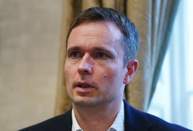 social-democrats-cian-ocallaghan-during-a-press-conference-at-buswells-hotel-in-dublin-ahead-of-saturdays-protest-for-palestine-in-dublin-picture-date-thursday-november-16-2023