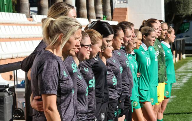 a-view-of-the-ireland-back-room-team-during-the-anthem