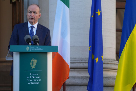 taoiseach-micheal-martin-speaks-to-the-media-during-a-press-conference-with-ukrainian-president-volodymyr-zelensky-at-the-government-buildings-in-dublin-during-the-presidents-visit-to-ireland-pictu