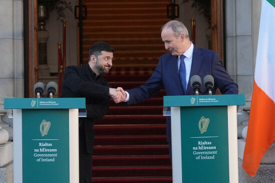 ukrainian-president-volodymyr-zelensky-and-taoiseach-micheal-martin-shake-hands-during-a-press-conference-at-the-government-buildings-in-dublin-during-his-visit-to-ireland-picture-date-tuesday-dece