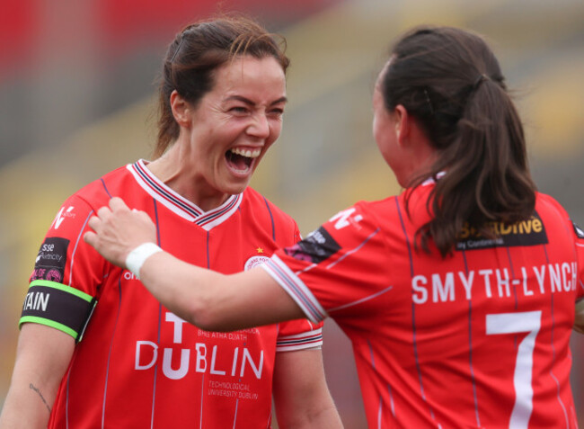 megan-smyth-lynch-is-congratulated-by-noelle-murray-after-scoring-her-sides-fifth-goal-of-the-match
