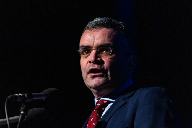 waterfront-hall-belfast-uk-26th-january-2019-dara-calleary-td-was-one-the-speakers-at-the-beyond-brexit-conference-what-does-the-future-hold-for-irish-citizens-in-the-north-over-1700-people