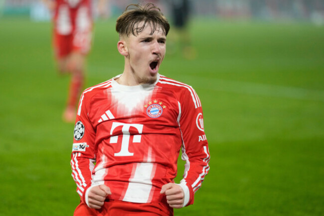 bayerns-lennart-karl-celebrates-after-scoring-his-sides-second-goal-during-the-champions-league-opening-phase-soccer-match-between-fc-bayern-munich-and-sporting-cp-in-munich-germany-tuesday-dec