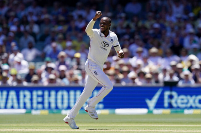 englands-jofra-archer-celebrates-taking-the-wicket-of-australias-cameron-green-not-pictured-on-day-one-of-the-third-nrma-insurance-ashes-series-2025-test-at-the-adelaide-oval-australia-picture-d