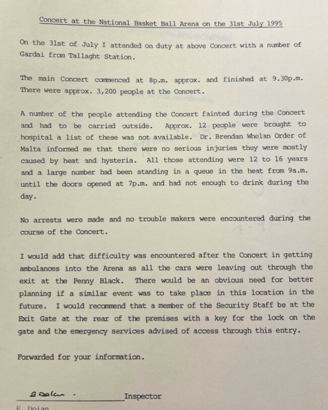 Boyzone Garda report