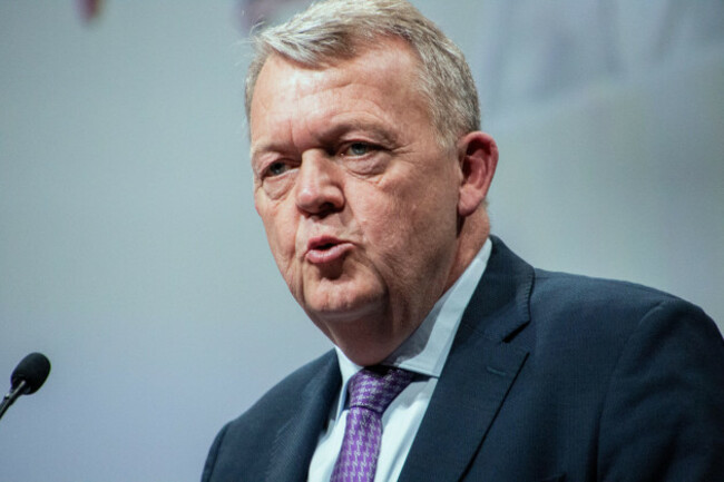 copenhagen-denmark-22nd-mar-2025-minister-for-foreign-affairs-of-denmark-lars-lokke-rasmussen-makes-speeches-during-the-political-party-the-moderates-annual-national-meeting-at-the-bella-center